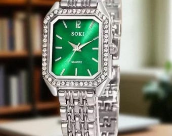 SOKI Silber Business Uhr für Frauen | Luxus-Zink-Legierung Armband | Für das Büro und den Alltag