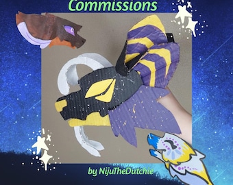 Custom dragon puppet commissions by Niju