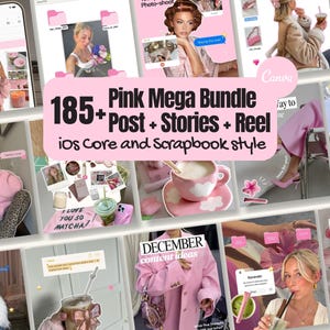 Plantillas estéticas de Instagram con álbum de recortes, portadas de reels de moda, feed de creadores de contenido viral, historias básicas de iOS, publicaciones sin rostro.