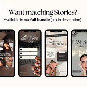Lash Tech Instagram Post Templates, Modern Canva Bundle for Salons Lash Tech Instagram Template, Lashes Templates Posts, Lash Business Post image 7