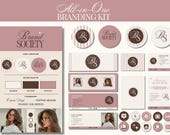 Canva Branding Kit Template, Modern Branding, Editable Logo, Business Card, Email Signature, Thank You Card, Facebook Youtube Twitter Cover