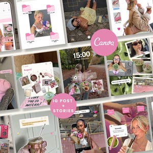 Pink Aesthetic Instagram Templates Scrapbook, Trendy Instagram Stories, Viral Content Creator Feed, iOS Core, Digital Marketing Posts, UCG