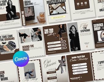 Modern Templates for Coaches, Social Media Agency Kit, IG Carousel Posts, Coaching Instagram, Instagram Template Bundle