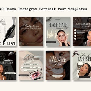Lash Tech Instagram Post Templates, Modern Canva Bundle for Salons Lash Tech Instagram Template, Lashes Templates Posts, Lash Business Post image 2