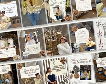 Neutral Instagram Templates, Content Creator Bundle, Digital Marketing Posts, SMM Templates Social Media UGC Pinterest Inspired, IG Carousel