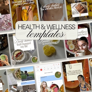 Health & Wellness Instagram Scrapbook Templates Canva, Health Coach Content Nutrition Posts, Hormone Health, Life Coach, Editorial Aesthetic