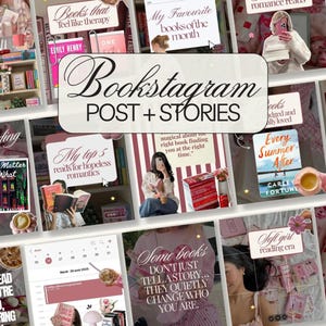 Bookstagram Canva Templates, Bookstagram Posts & Stories, Trendy IOS Bookish Instagram for Book Lovers, Author Social Media, Book marketing