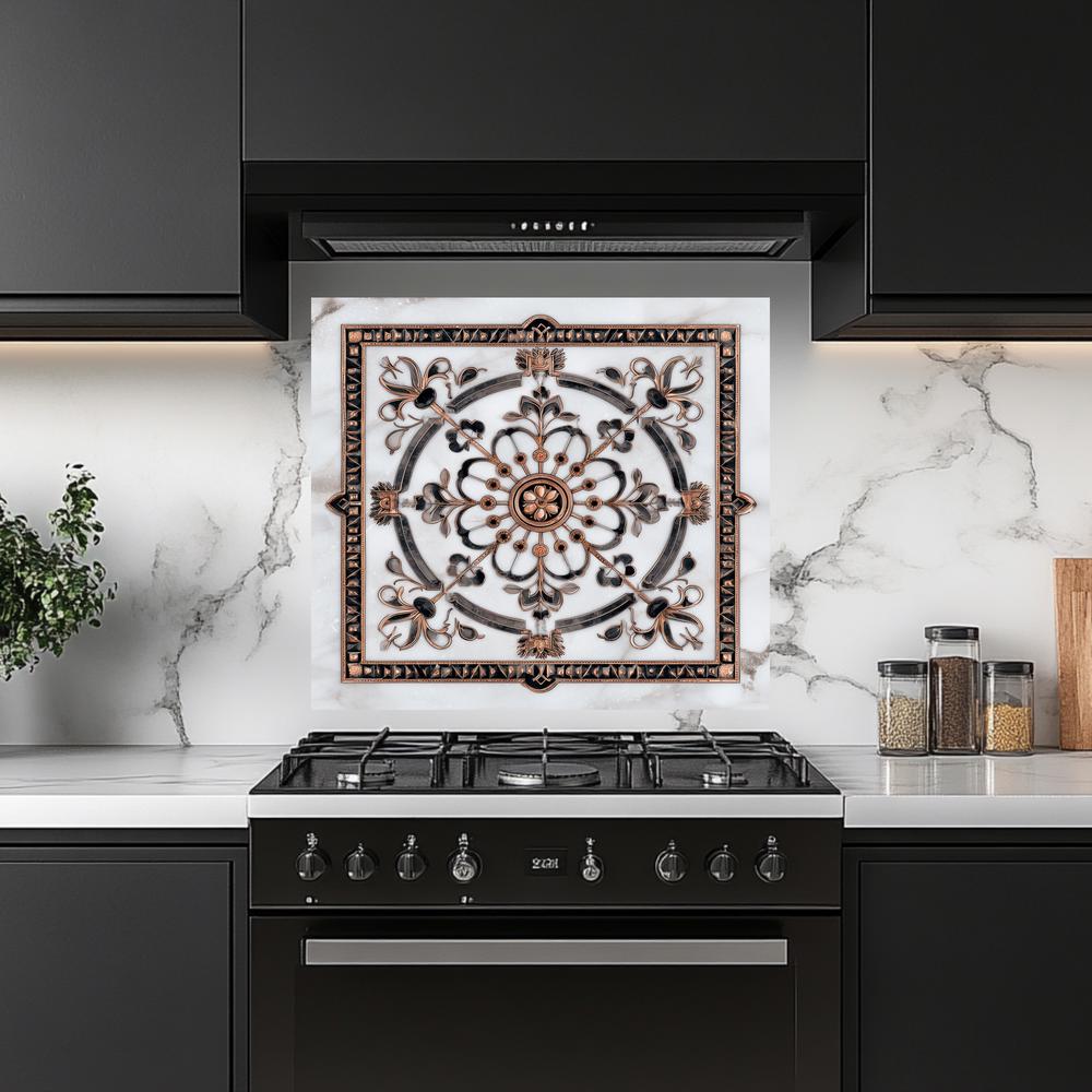 Patterned Tiled Splashbacks Made in USA Glass Backsplash, Pattern Tile Look One Piece Tempered ...