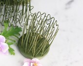 Vintage Blue Ribbon Hairpin Metal Flower Holder - 2 quot