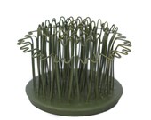 Vintage Blue Ribbon Hairpin Metal Flower Holder - 3 quot