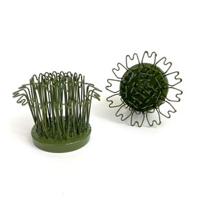 Vintage Style Blue Ribbon Hairpin Metal Flower Frog Sets