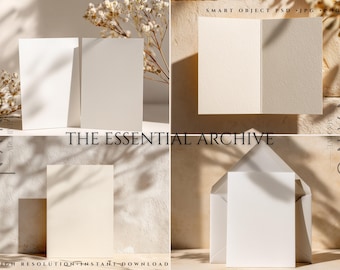 Blank Card Mockup Bundle: 5x7 Stationery (PSD JPG PNG Digital Download