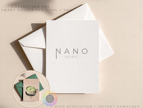 5x7 Card Mockup Minimalist Invitation Customizable Envelope Color Mockup Aesthetic Invitation Mockup Stationery Mockup JPG PNG Smart Object