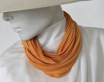 Loop Tube Silk Jersey handdyed apricot