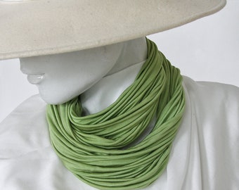 Loop Tube Silk Jersey handdyed pastel green