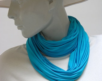 Loop Tube Silk Jersey handdyed turquoise