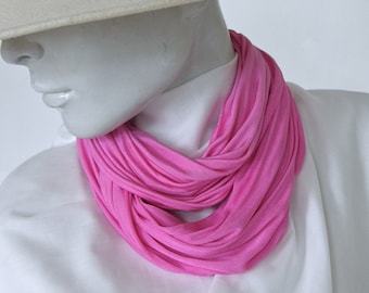 Loop Tube Silk Jersey handdyed pink