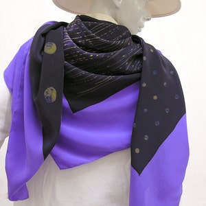 silk scarf handpainted discharge printed
