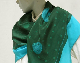 silk scarf handpainted discharge printed