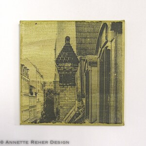 Hamburg St.Georg Koppel-view phototransfer/potch on  handcoloured canvas single piece
