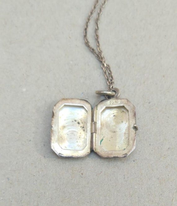 Vintage Sterling Silver Octagonal Rectangle Locke… - image 11