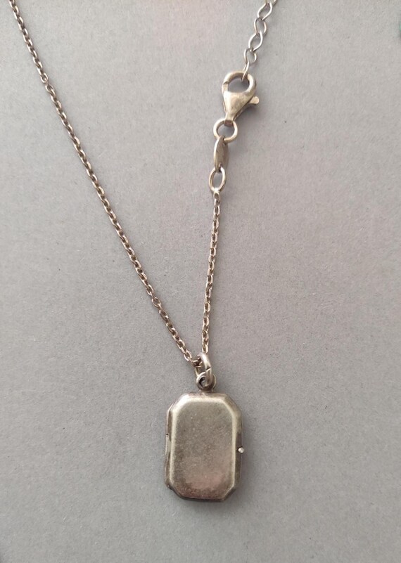 Vintage Sterling Silver Octagonal Rectangle Locke… - image 2
