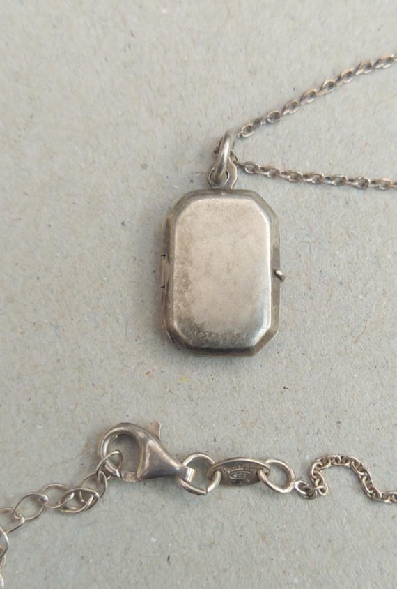 Vintage Sterling Silver Octagonal Rectangle Locke… - image 6