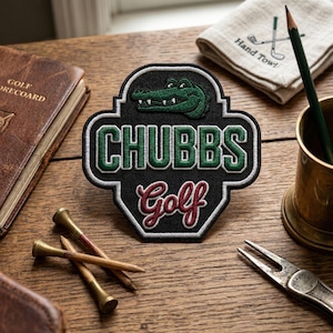 Chubbs Golf Gator Embroidered Patch, Funny Crocodile Sports Badge, Happy Gilmore Inspired Art Decal