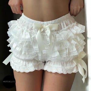 Coquette Ruffle Shorts – Y2K Gingham Bow Shorts for Women, Trendy Pinterest Style Summer Ruffle Pants