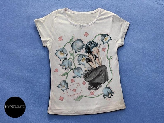Maglietta Gotica Y2K Baby Tee Donna | Emo Graphic Floreale | Regalo Trendy per Lei
