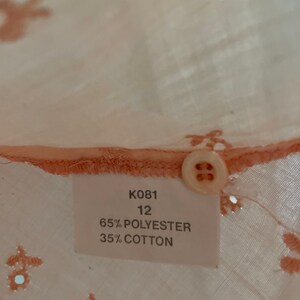 May include: A white tag with black text that reads "K081 12 65% POLYESTER 35% COTTON".