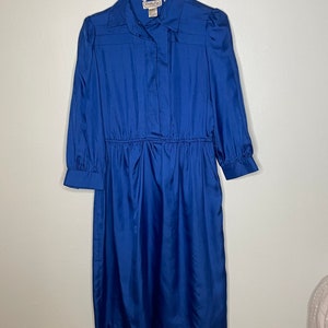 Vestido camisa azul royal Leslie Fay