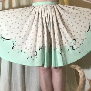 Pleated Rockabilly Skirt with Polka Dots