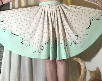 Pleated Rockabilly Skirt with Polka Dots