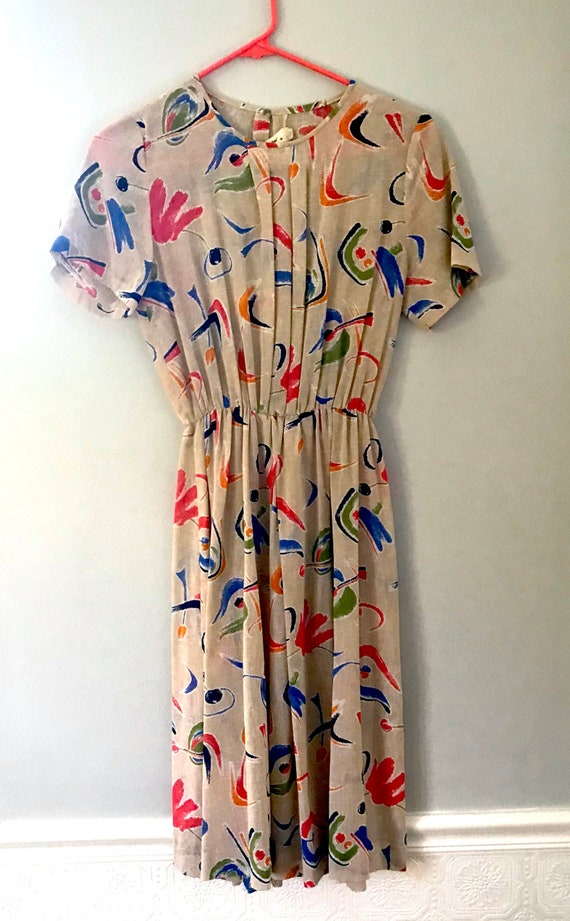 80's Abstract A-Line Dress