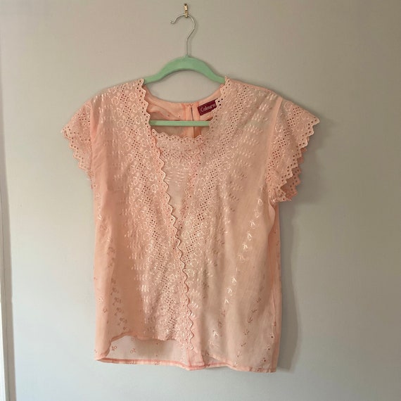 Pink Eyelet Vintage Blouse