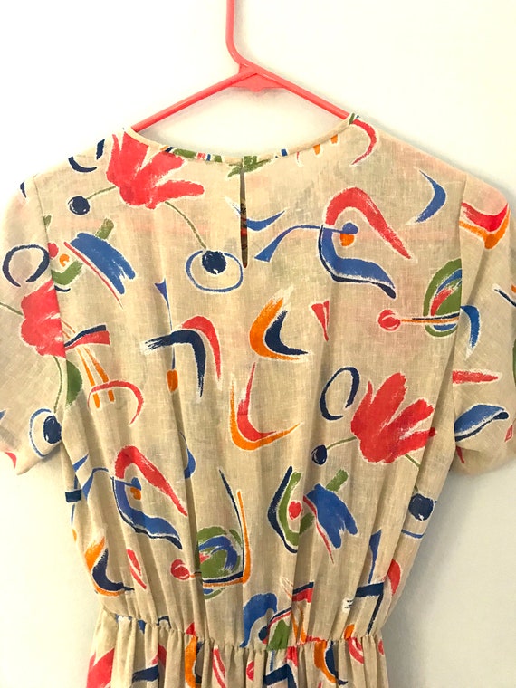 80's Abstract A-Line Dress - image 2