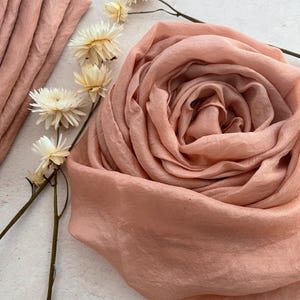 Pashmina En Soie 100% - Couleur Rose Saumon Dégradé - Fabriqué En Italie - Neuf Sans étiquette