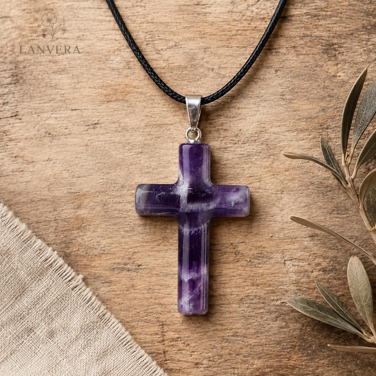 Purple Cross Necklaces - Etsy
