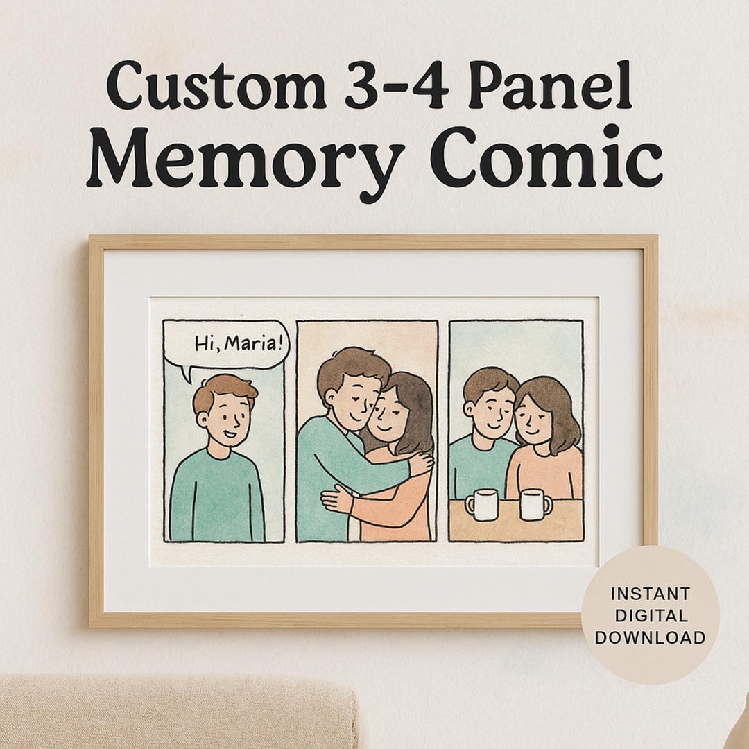 Custom 3-panel Memory Comic • Personalized Couple Comic Strip • Photos ...