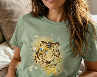 Watercolor Tiger Tee | Women's Relaxed Fit Graphic T-Shirt | New River Valley