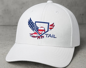 Patriotic Trucker Hat | Yupoong 6606 Retro Snapback | American Flag Eagle Logo | TAIL