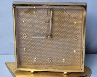 Vintage Schweizer Messing Schreibtisch Wecker - Mechanische Uhr