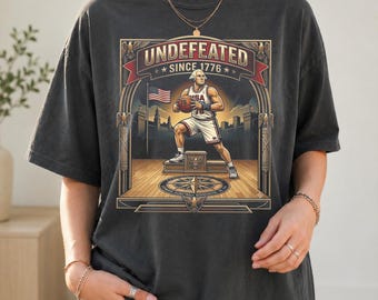 Undefeated Since 1776 Shirt, George Washington Basketball Tee, Funny Patriotic Gift for Him, 4th of July USA Shirt, Unisex Graphic Tee