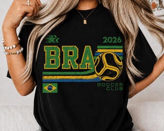 Brazil Soccer Shirt 2026, Retro Football Club T-Shirt, Vintage Brazil Flag Tee, Soccer Fan Gift, Unisex Premium Cotton Sports Apparel