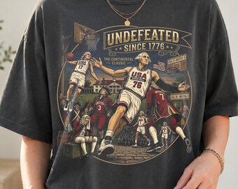 Funny Founding Fathers Basketball Comfort Colors Shirt, America 250th Anniversary Humor Tee, Undefeated America TShirt
