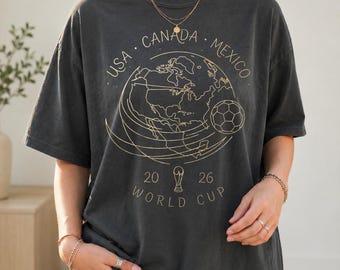 2026 Soccer Cup Soccer Shirt, USA Canada Mexico Soccer Tee, Comfort Colors Graphic T-Shirt, North America Soccer Fan Gift