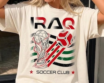 Iraq Soccer Shirt, Iraqi Football Club Tee, Comfort Colors Iraq Gift, Soccer Fan T-Shirt, Unisex Sports Apparel, Iraqi Pride Jersey Style