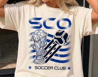 SCO Soccer Club Shirt, Vintage Soccer Fan Gift, Football Graphic Tee, Unisex Comfort Colors Soccer T-Shirt, Retro Sports Apparel