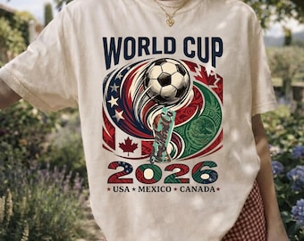 Soccer Cup 2026 Shirt, USA Mexico Canada Soccer Tee, 2026 Football Fan Gift, Unisex Soccer T-Shirt, North America Host Countries Tee